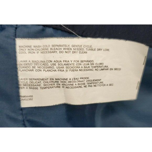 Nautica Blue Navy Removable Hood Rain Sailing Boat Graphic Lining Large Jacket - Picture 11 of 11